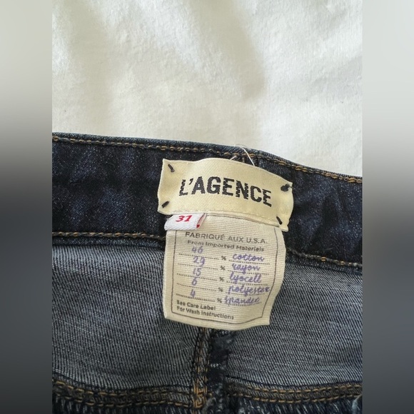 L'AGENCE | Women’s SZ 31 | Margot High Rise Ankle Skinny Jeans | Dark Wash EUC - Picture 2 of 9